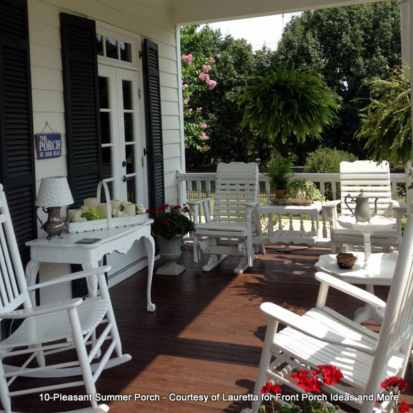 summer porch with rocking chairs