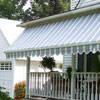 striped porch awning on front porch