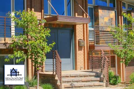 Porch designs - after - roof and railings added by the Renovation Design Group