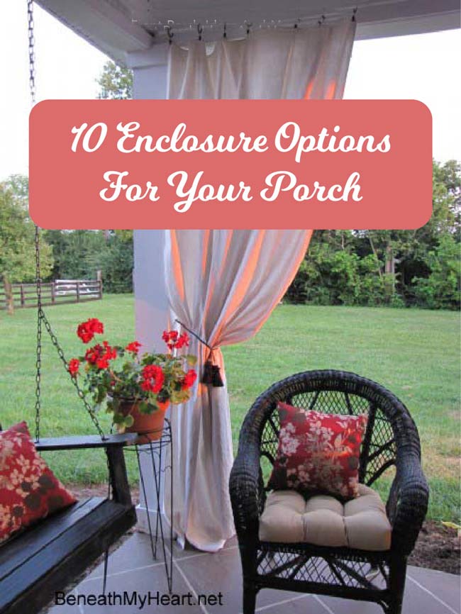 homemade outdoor curtains are one way of enclosing your porch