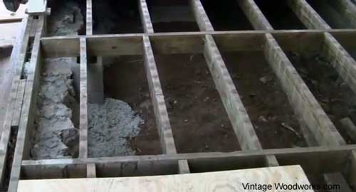 porch flooring installation - old joists in good shape still