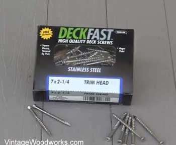 use stainless steel screws when installing your porch flooring