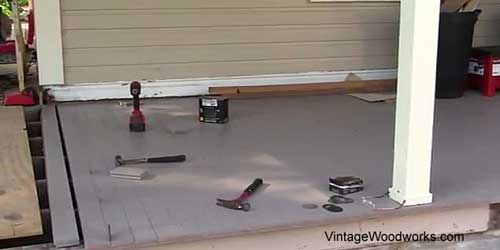 The porch floor is looking great