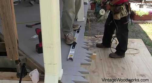 install the porch flooring