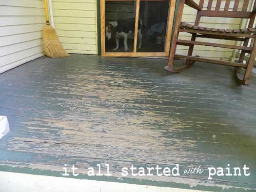 Use Porch Floor Paint To Create A Painted Rug And Numbered Steps