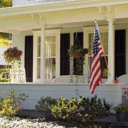 solid front porch knee wall