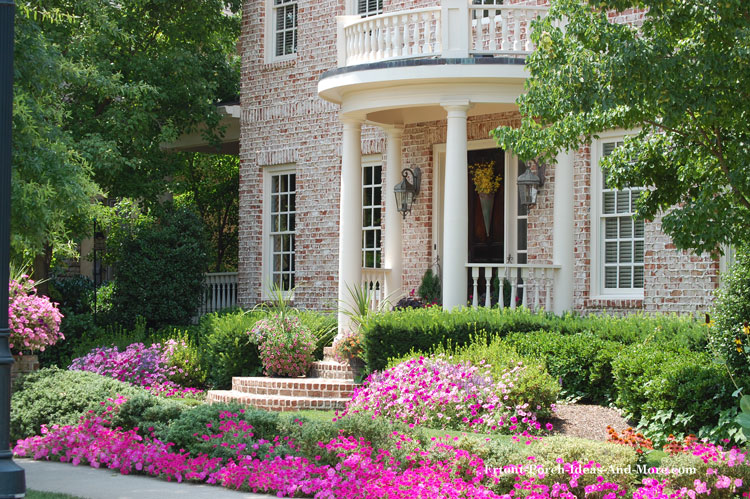 colorful front porch landscaping