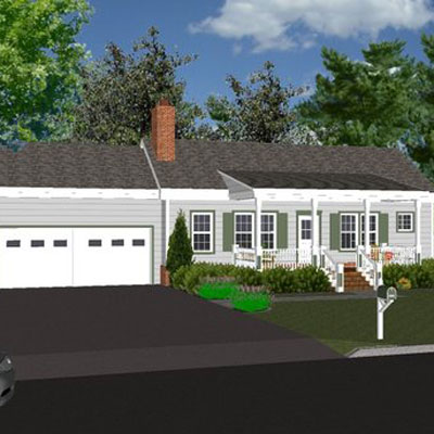 3d graphic of front porch design