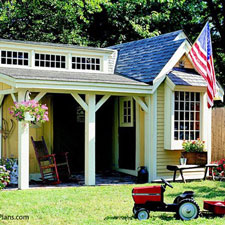 shed with front porch design