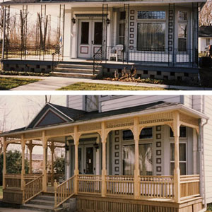before and after porch with trim ideas