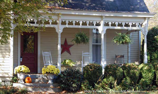 small front porch with exterior house trim