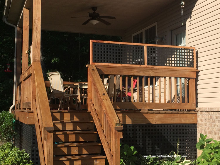 privacy panel in place on back porch