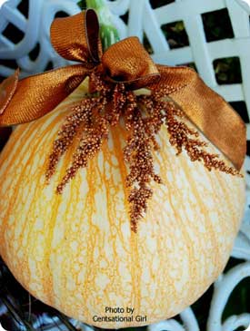 pumpkin adorned with ties
