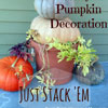 stacked pumpkins for fall