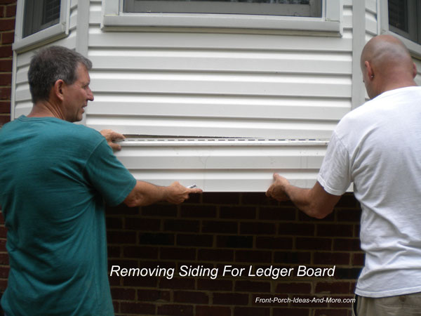 ledger flashing porch siding vinyl install brick removing channel behind sides wrap