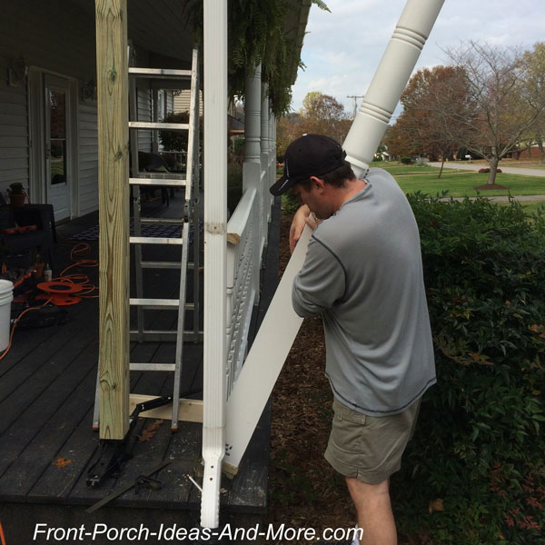 removing old front porch column