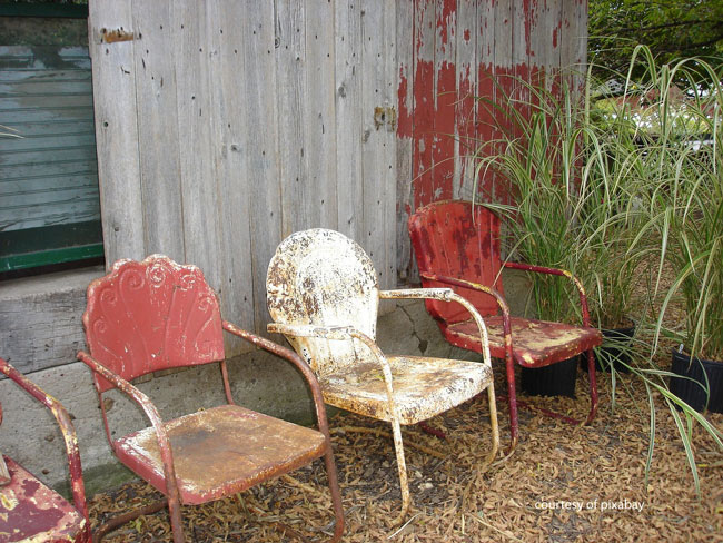 vintage metal chairs