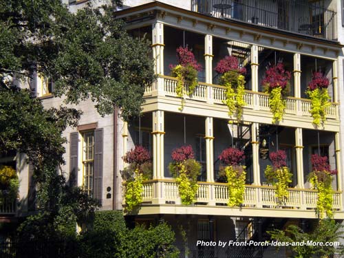 typical southern side porches in Savannah