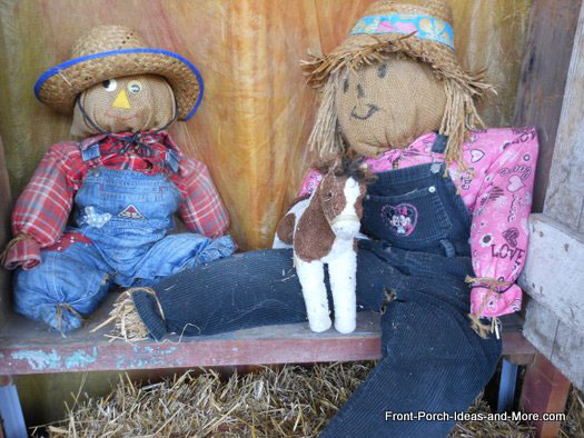 brother and sister scarecrows