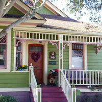 beautiful and colorful small porch