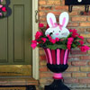 bunny artwork on front porch