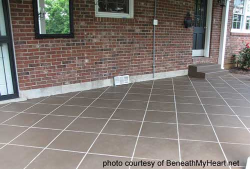 finished stained concrete patio