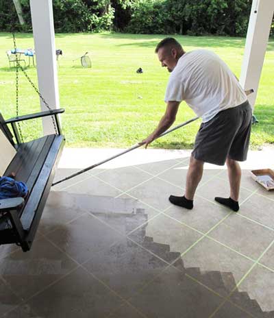 example of man staining concrete floors