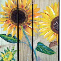 sunflower themed front porch for autumn