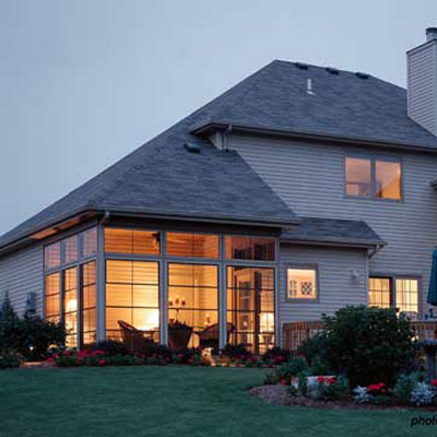 three season porch windows on home