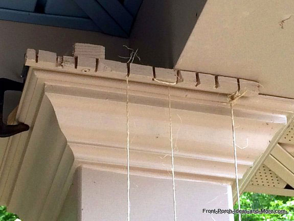 trellis support at top of porch column