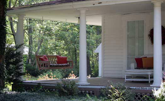 tuscan columns on open country porch