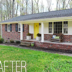 new front porch posts on home