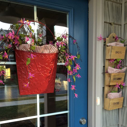 front door decorated for Valentines