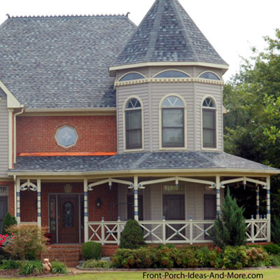 colorful Victorian style front porch
