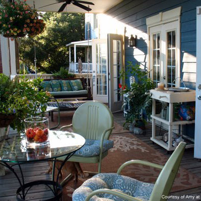 vintage-metal-furniture on porch
