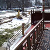 wheelchair ramp with round metal railing
