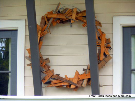 wooden wreath for front porch