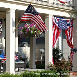 Front Porch Decorating Ideas Porch Decorated For The 4th Of July With Flags And Buntings