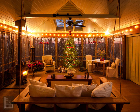 Outdoor Christmas Decorating Ideas For An Amazing Porch Nancy S Screen Porch All Decorated For Christmas