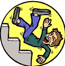 man falling down stairs clipart