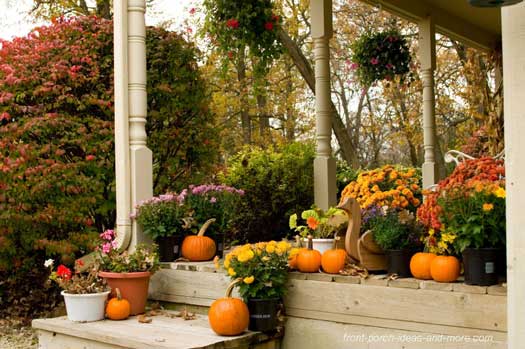 Outdoor Thanksgiving Decorations For Your Front Porch Decorating Outdoor Thanksgiving decorations - colorful mums, wooden turkey and pumpkins on porch and porch steps - Outdoor Thanksgiving Decorations For Your Front Porch Decorating