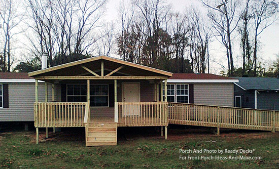 Accessible front porch on mobile home