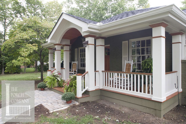 ranch home with front porch addition