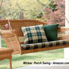 beautiful resin wicker porch swing with pillow