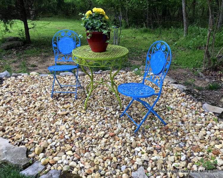 sweet bistro table and chairs in Sandy's backyard