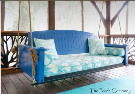 Porch Store blue swing bed