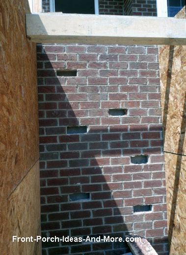 knocking out brick to accept concrete