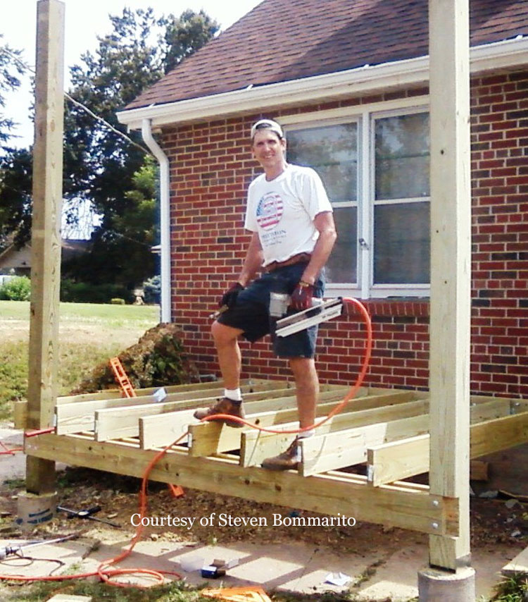 In the early stages of buillding the new porch