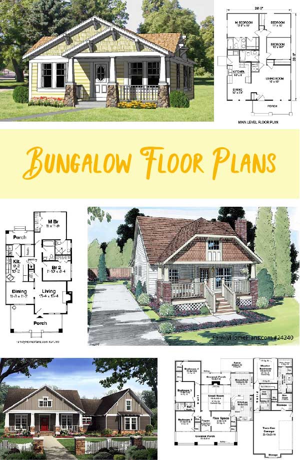 Bungalow Floor Plans Style, One Level Bungalow House Plans