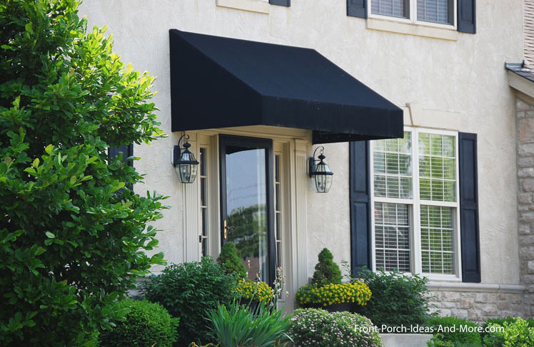 blue porch front door awning